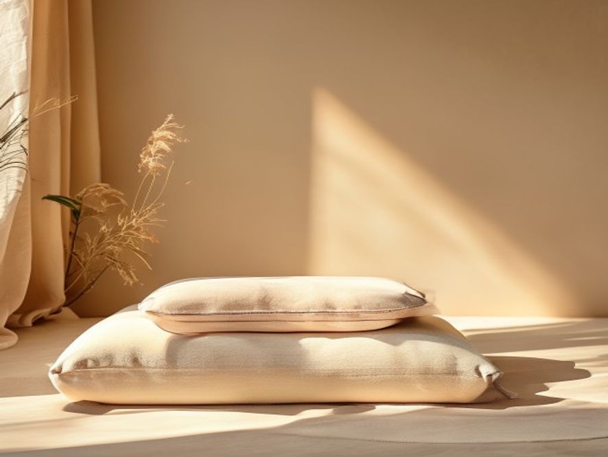 Peaceful space with natural elements and soft textures